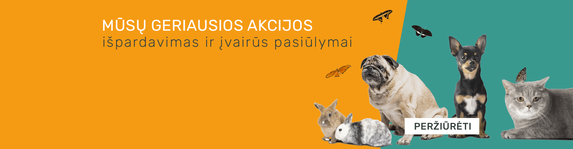 Prekių gyvūnams akcijos ir išpardavimas internete